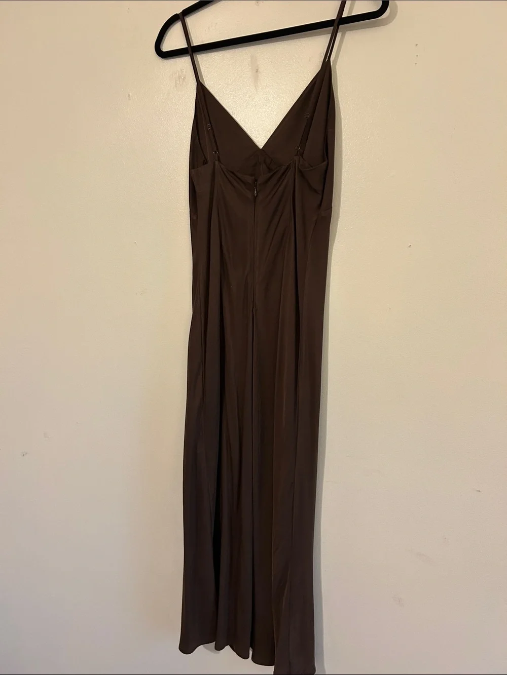 H&M Brown Satin Slip Maxi Dress Size Medium - Picture 4 of 6